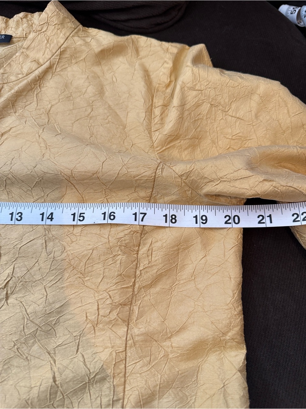 Eileen Fisher Mustard Crinkled Open-Front Jacket - Picture 5 of 7